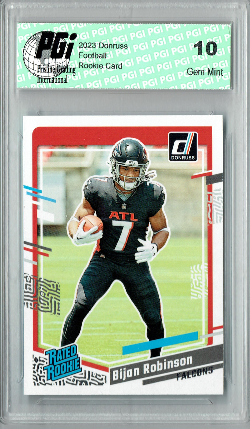 Bijan Robinson 2023 Donruss Football #305 Rated Rookie Card PGI 10