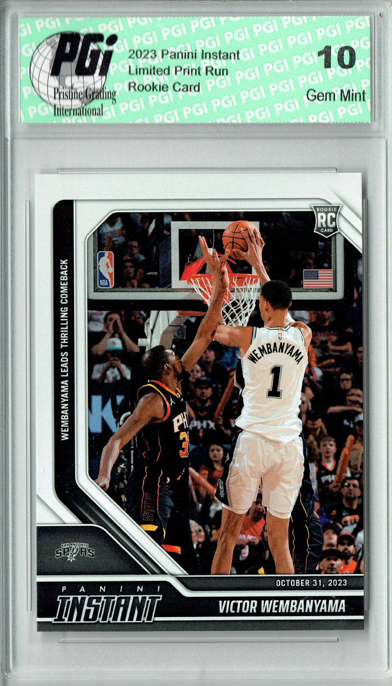 Victor Wembanyama 2023 Panini Instant #26 Thrilling Comeback! Rookie Card PGI 10