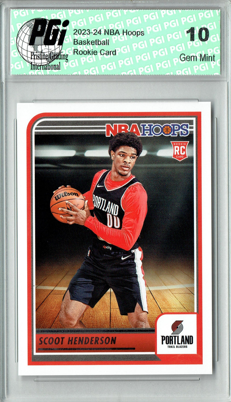 Scoot Henderson 2023 Hoops #232 NBA Portland Trailblazers Rookie Card PGI 10