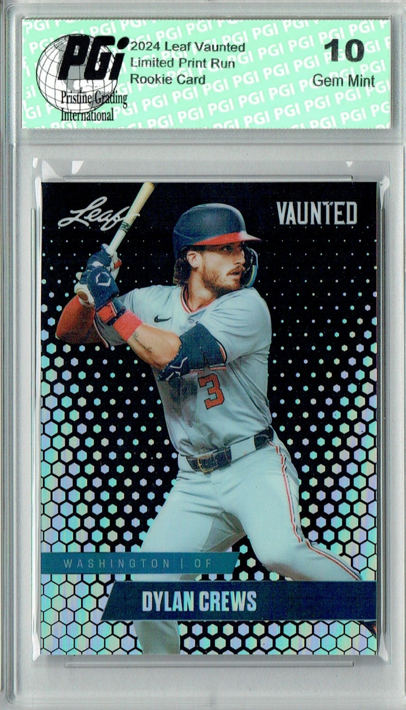 Dylan Crews 2024 Leaf Vaunted Metal #VM-08 Black 7 Made Rookie Card PGI 10