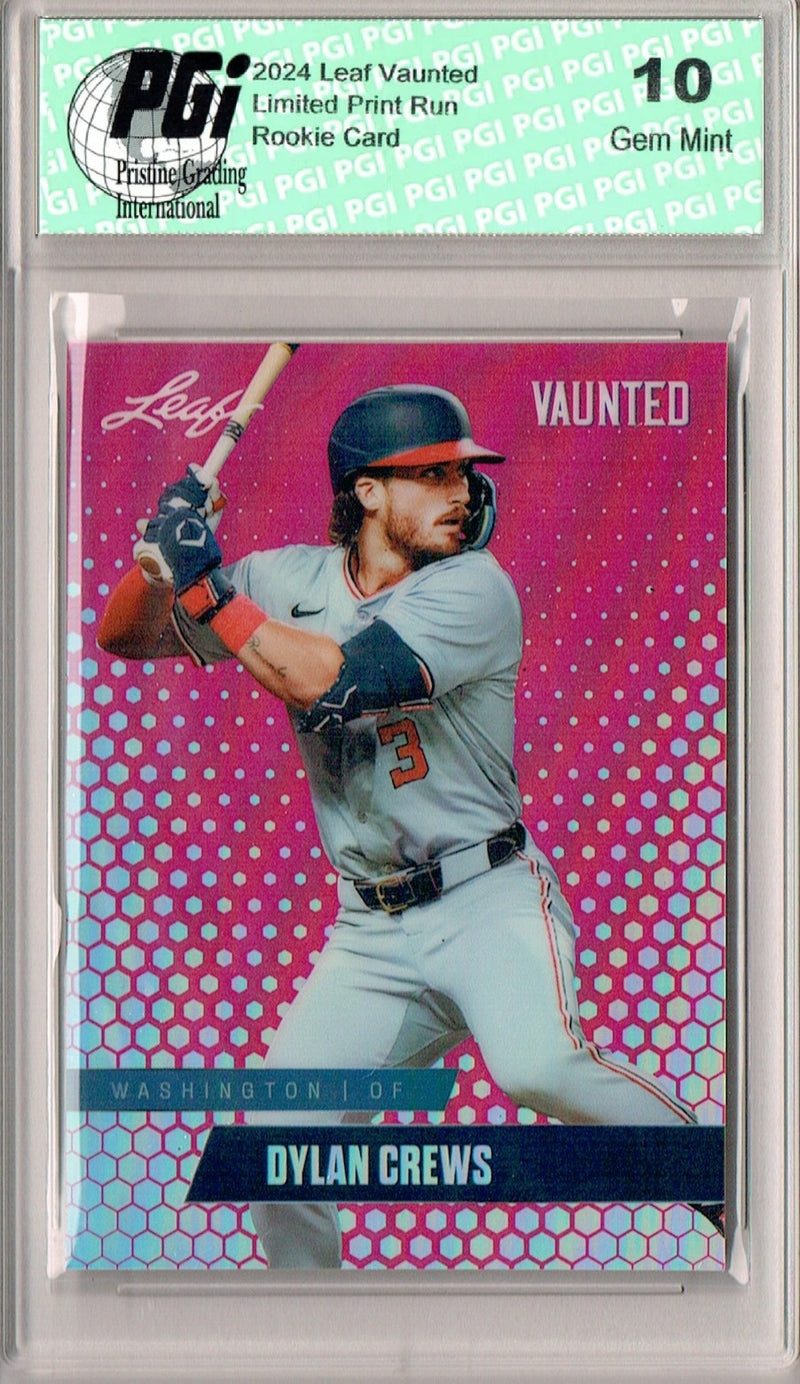 Dylan Crews 2024 Leaf Vaunted Metal #VM-08 Pink 10 Made Rookie Card PGI 10