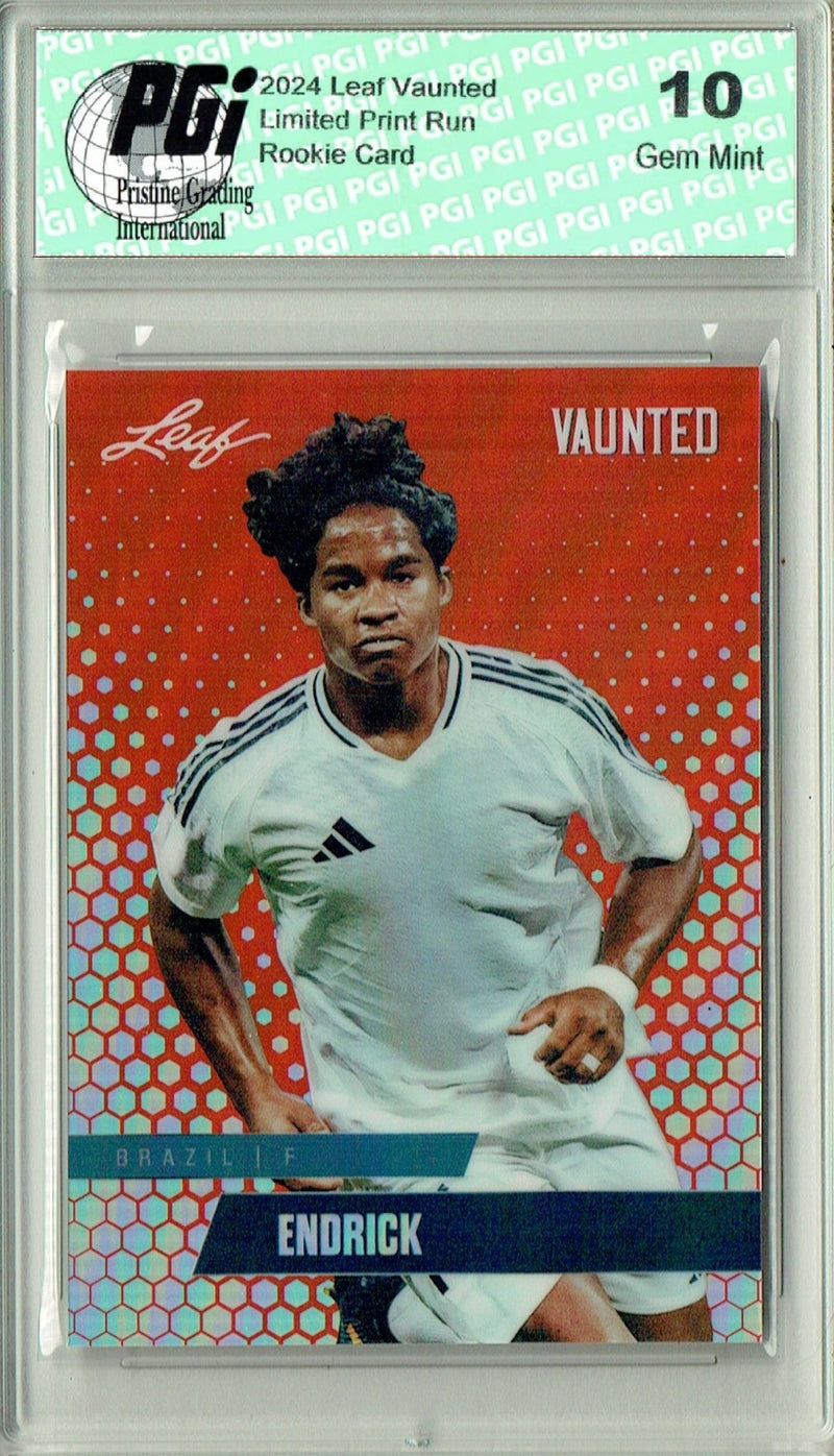 Endrick 2024 Leaf Vaunted Metal #VM-04 Red #1 of 2 Made Rookie Card PGI 10
