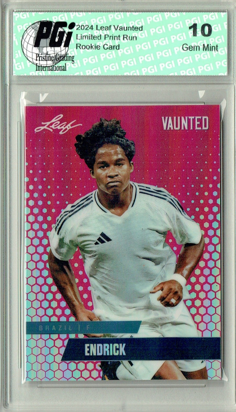 Endrick 2024 Leaf Vaunted Metal #VM-04 Pink 10 Made Rookie Card PGI 10