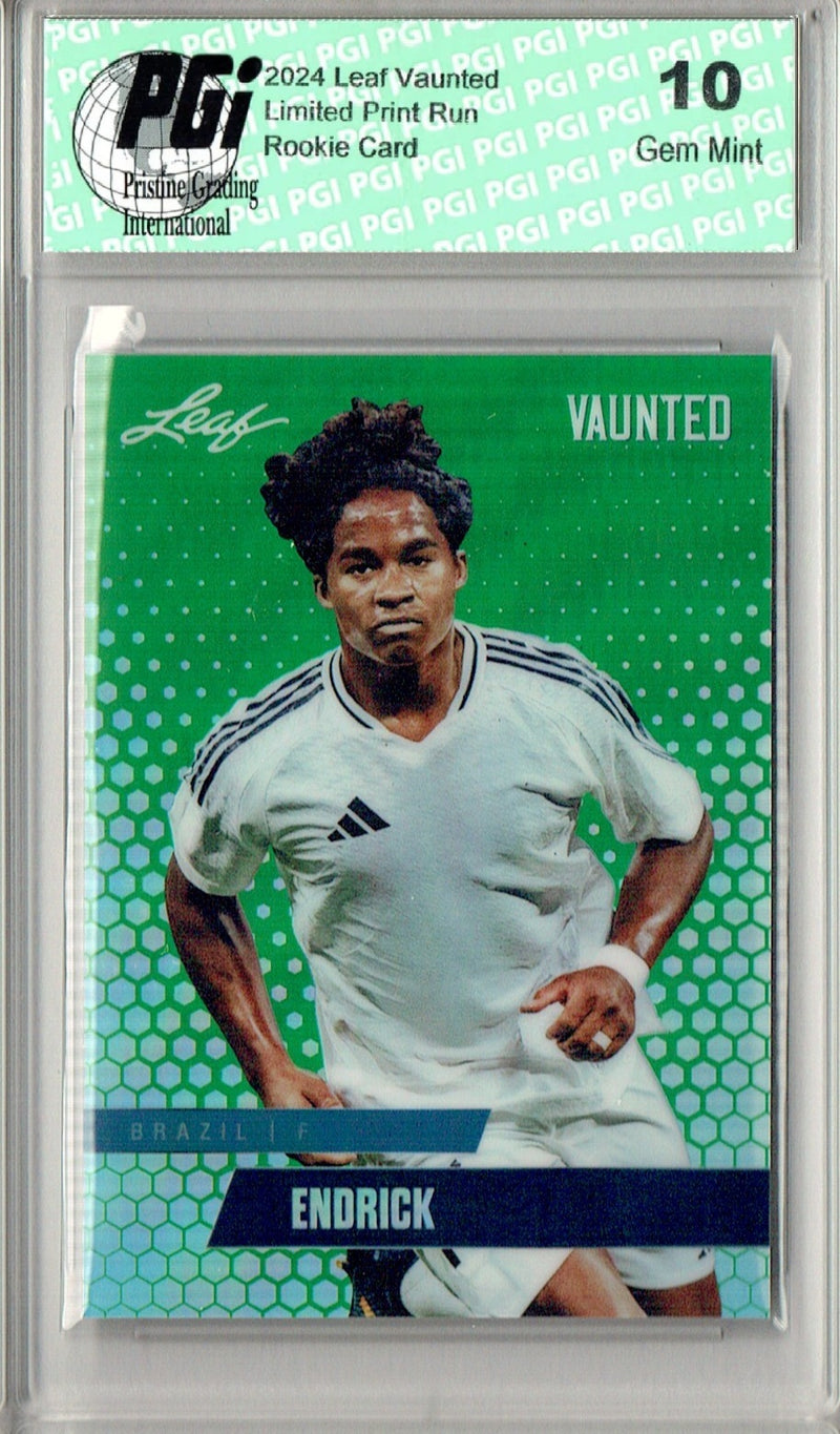 Endrick 2024 Leaf Vaunted Metal #VM-04 Green 5 Made Rookie Card PGI 10