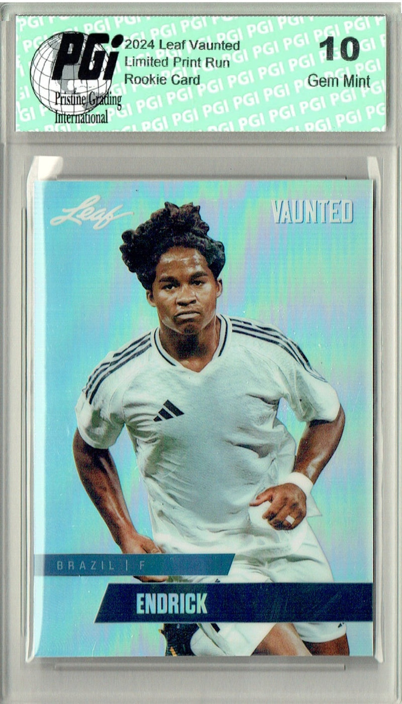 Endrick 2024 Leaf Vaunted Metal #VM-04 Silver 25 Made Rookie Card PGI 10