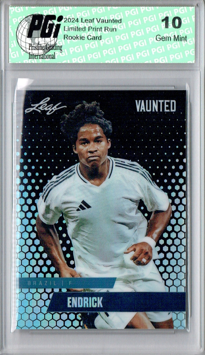 Endrick 2024 Leaf Vaunted Metal #VM-04 Black 7 Made Rookie Card PGI 10