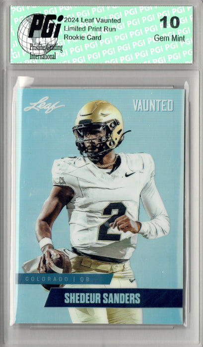 Shedeur Sanders 2024 Leaf Vaunted Metal #VM-16 Silver 25 Made Rookie Card PGI 10