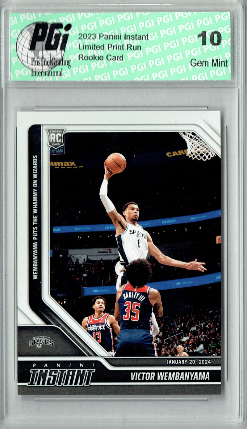 Victor Wembanyama 2023 Panini Instant #258 Whammy on Wizards Rookie Card PGI 10