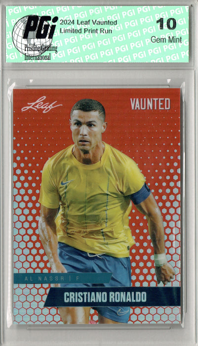 Cristiano Ronaldo 2024 Leaf Vaunted Metal #VM-02 Red #1 of 2 Made Rare Trading Card PGI 10