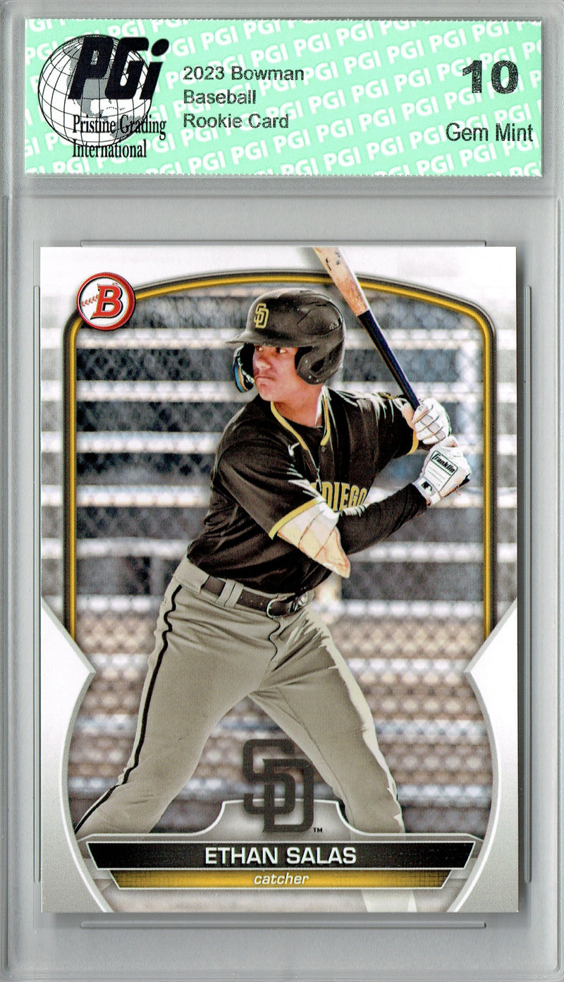Ethan Salas Rookie Card 2023 Bowman #BD-152 San Diego Padres MLB PGI 10 Gem Mint Graded Trading Card