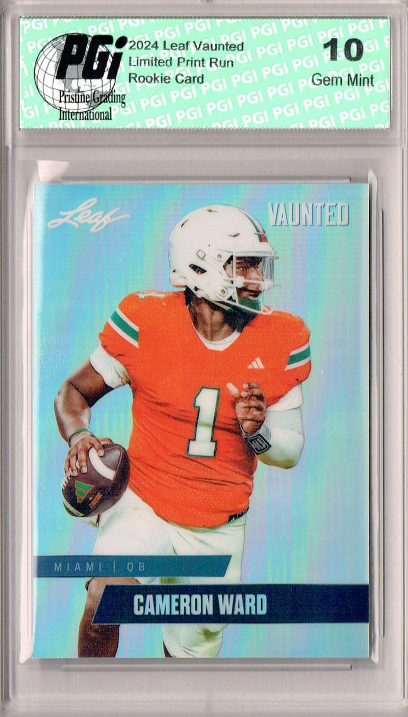 Cameron Cam Ward 2024 Leaf Vaunted Metal #VM-01 Silver 25 Made Rookie Card PGI 10