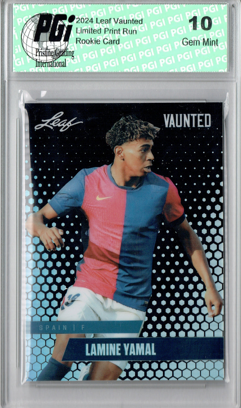 Lamine Yamal 2024 Leaf Vaunted Metal #VM-09 Black 7 Made Rookie Card PGI 10