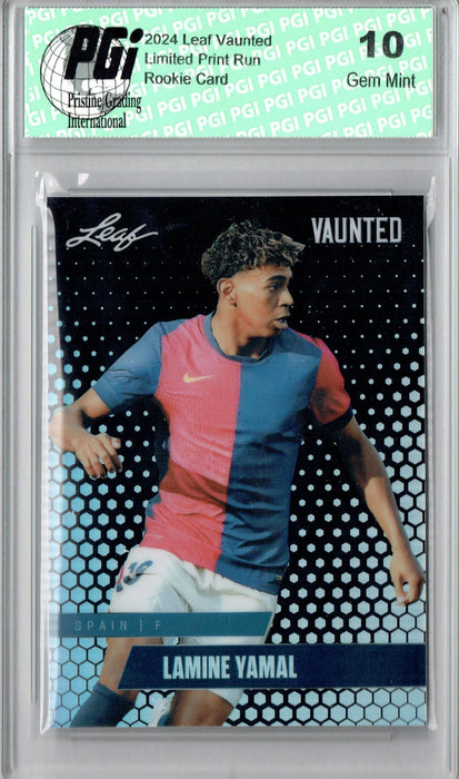 Lamine Yamal 2024 Leaf Vaunted Metal #VM-09 Black 7 Made Rookie Card PGI 10