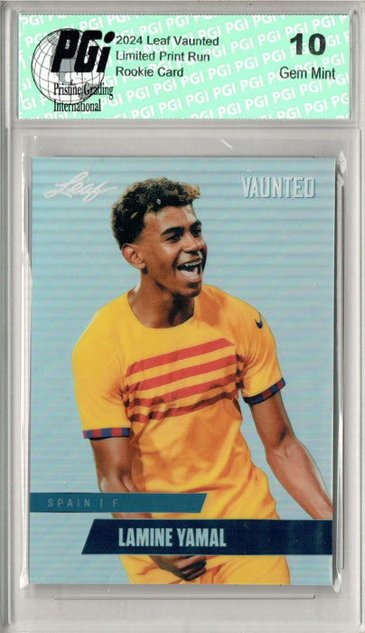 Lamine Yamal 2024 Leaf Vaunted Metal #VM-10 Silver 25 Made Rookie Card PGI 10