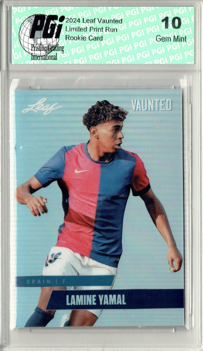 Lamine Yamal 2024 Leaf Vaunted Metal #VM-09 Silver 25 Made Rookie Card PGI 10