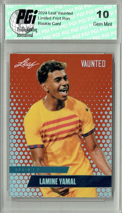 Lamine Yamal 2024 Leaf Vaunted Metal #VM-10 Red Only 2 Made Rookie Card PGI 10