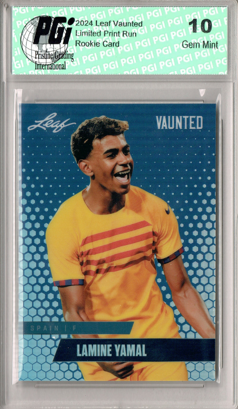 Lamine Yamal 2024 Leaf Vaunted Metal #VM-10 Blue 20 Made Rookie Card PGI 10