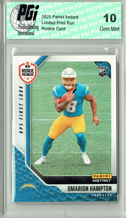 Omarion Hampton 2025 Panini Instant #RPSFL-23 RPS First Look Rookie Card PGI 10