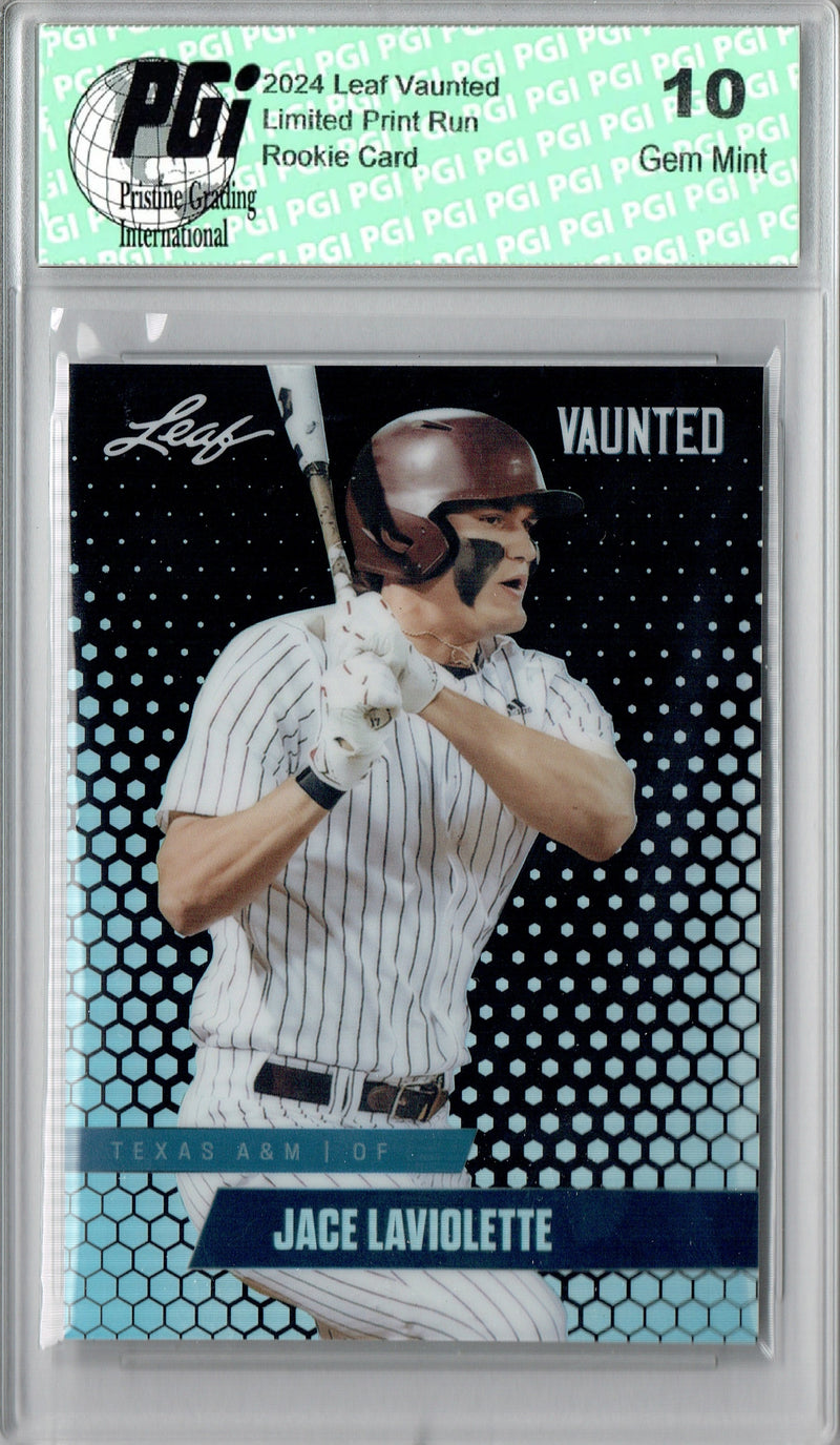 Jace LaViolette 2024 Leaf Vaunted Metal #VM-05 Black 7 Made Rookie Card PGI 10