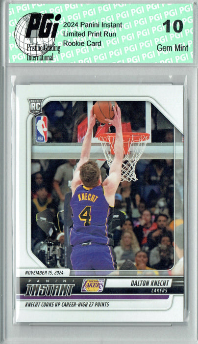 Dalton Knecht 2024 Panini Instant #123 Los Angeles Lakers Rookie Card PGI 10