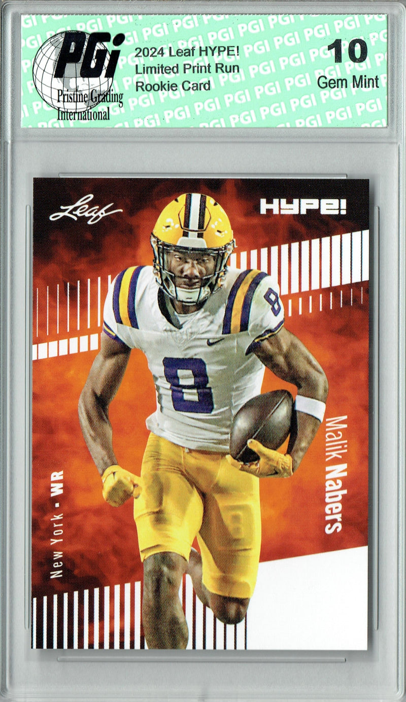 Malik Nabers 2024 Leaf HYPE! #168 Only 5000 Made Rookie Card PGI 10