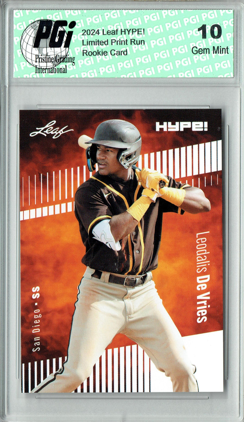 Leodalis De Vries 2024 Leaf HYPE! #165 Only 5000 Made Rookie Card PGI 10