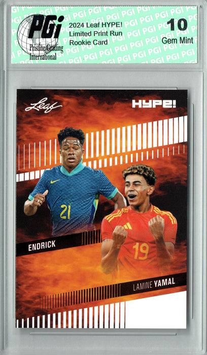 Lamine Yamal/Endrick 2024 Leaf HYPE! #173 The Prodigies Rookie Card PGI 10