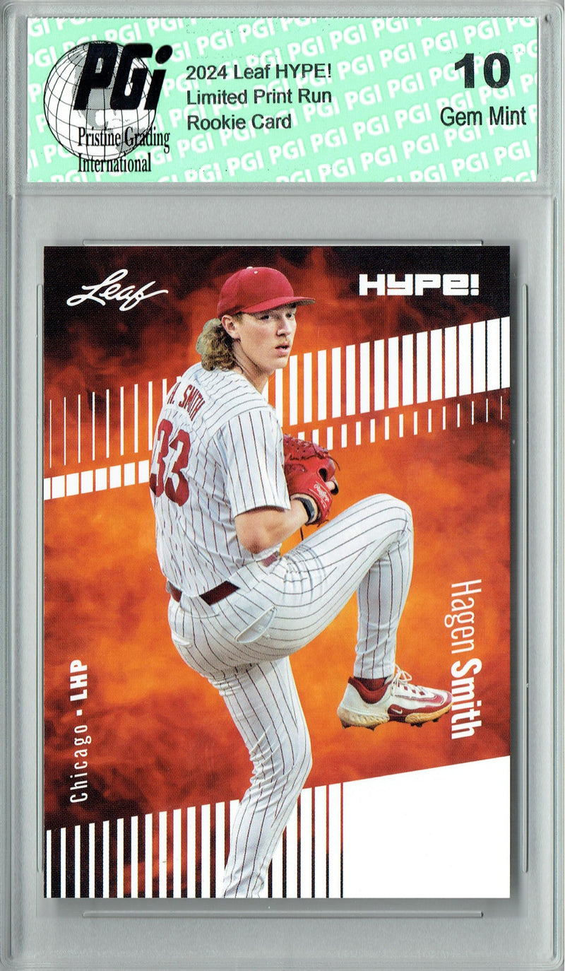 Hagen Smith 2024 Leaf Hype #145 Only 5000 Made Rookie Card PGI 10