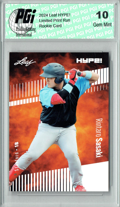 Rintaro Sasaki 2024 Leaf Hype #154 Only 5000 Made Rookie Card PGI 10
