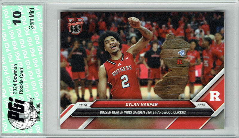 Dylan Harper 2024 Bowman University Now #30 Buzzer Beater Rookie Card PGI 10