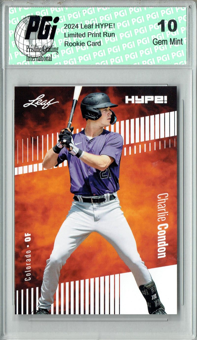 Charlie Condon 2024 Leaf Hype #140 Only 5000 Made Rookie Card PGI 10