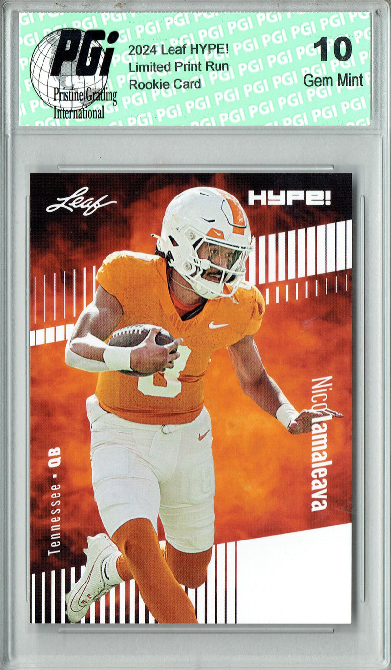 Nico Iamaleava Rookie Card Tennessee / UCLA PGI 10 Gem Mint Football Trading Card 2024 Leaf Hype #150 Only 5000 Made