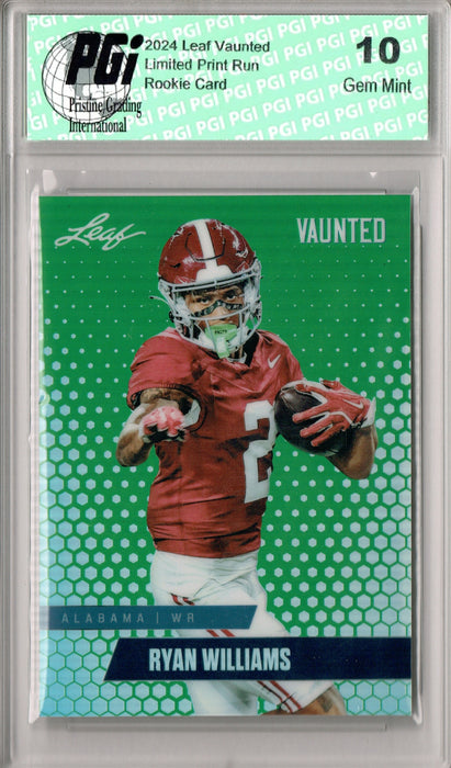 Ryan Wlliams 2024 Leaf Vaunted Metal #VM-15 Green 5 Made Rookie Card PGI 10