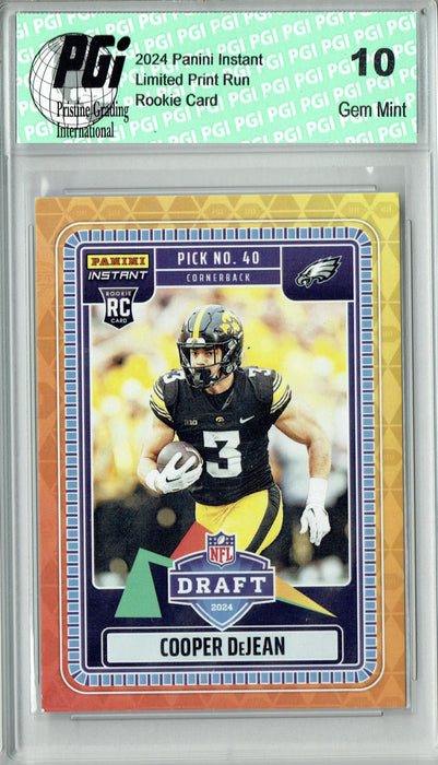 Cooper DeJean 2024 Panini Instant #NFLDN-12 Draft Night Rookie Card PGI 10