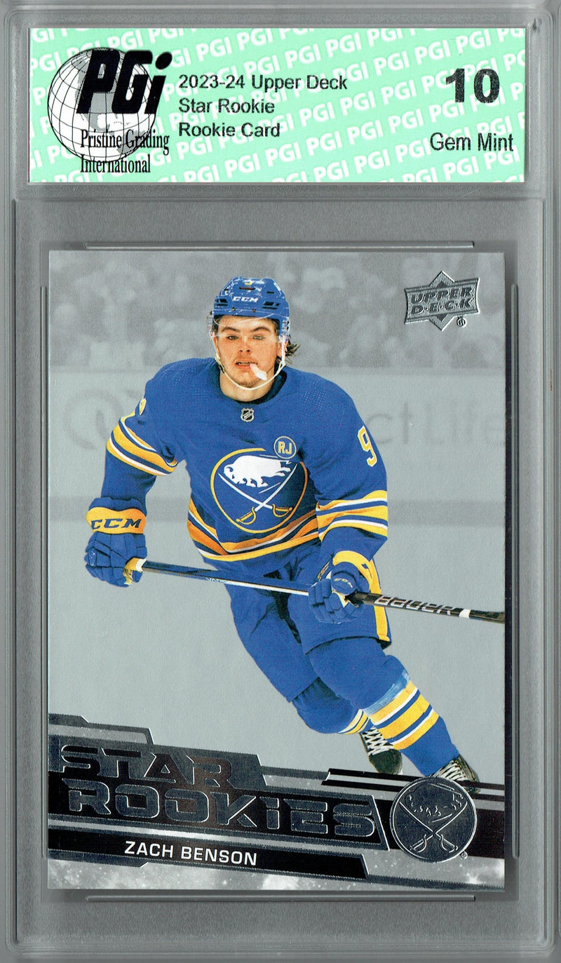 Zach Benson 2023-24 Upper Deck #25 Star Rookies Set Rookie Card PGI 10