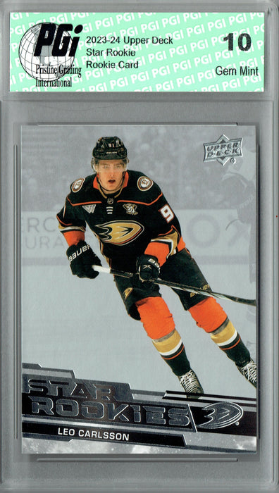 Leo Carlsson 2023-24 Upper Deck #7 Star Rookies Set Rookie Card PGI 10