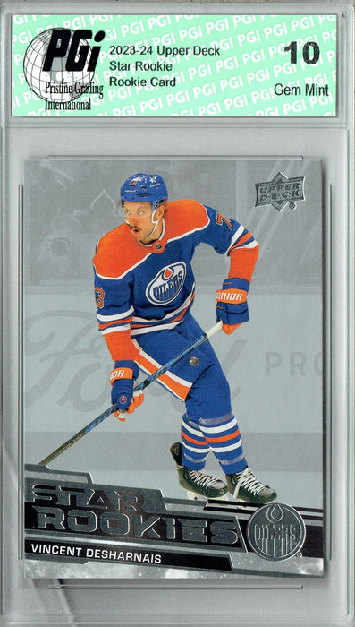 Vincent Desharnais 2023-24 Upper Deck #17 Star Rookies Set Rookie Card PGI 10