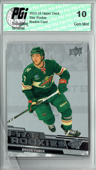 Brock Faber 2023-24 Upper Deck #6 Star Rookies Set Rookie Card PGI 10