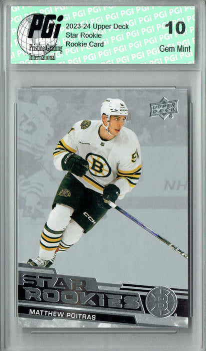 Matthew Poitras 2023-24 Upper Deck #12 Star Rookies Set Rookie Card PGI 10