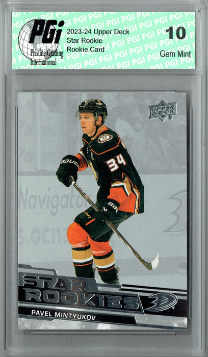Pavel Mintyukov 2023-24 Upper Deck #21 Star Rookies Set Rookie Card PGI 10