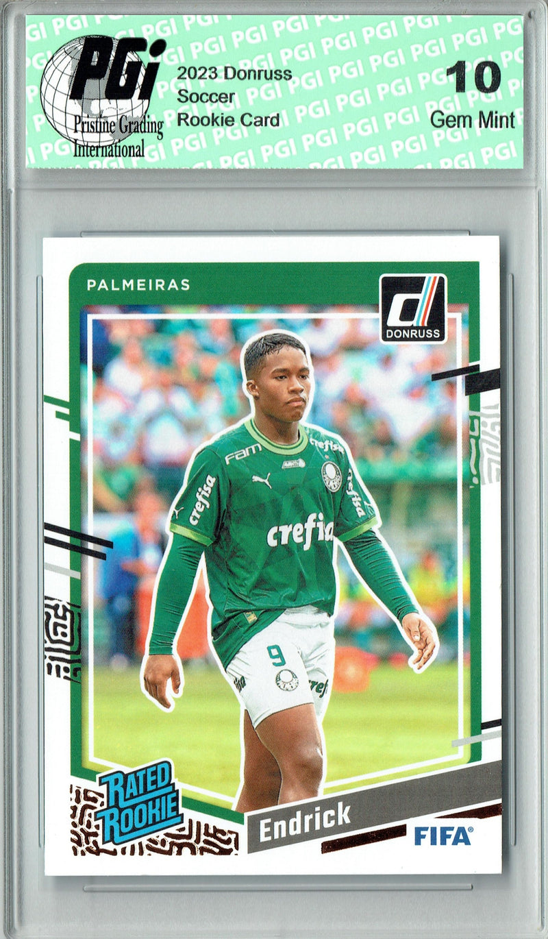 Endrick 2023 Donruss Soccer #176 FIFA Brazil Real Madrid Rookie Card PGI 10