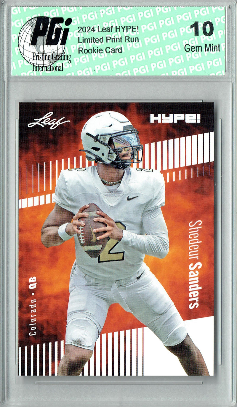 Shedeur Sanders 2024 Leaf Hype #155A Only 5000 Made Rookie Card PGI 10