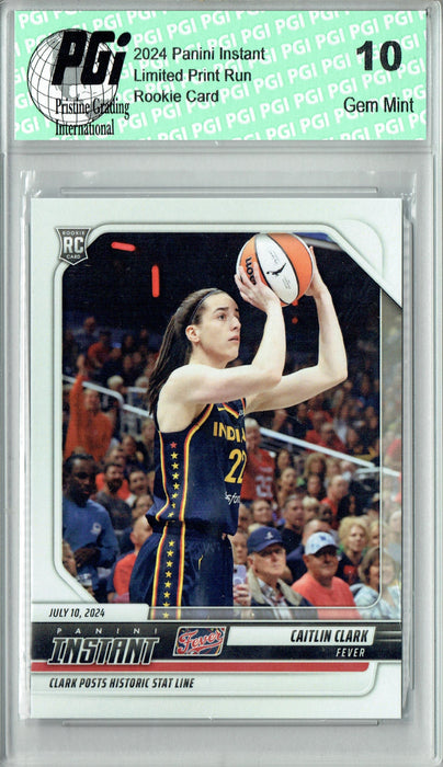 Caitlin Clark 2024 Panini Instant #144 Historic Stat Line Rookie Card PGI 10