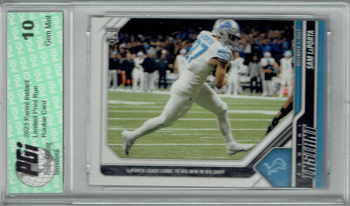Sam Laporta 2023 Topps Now #70 Leads Lions to Big Win Rookie Card PGI 10