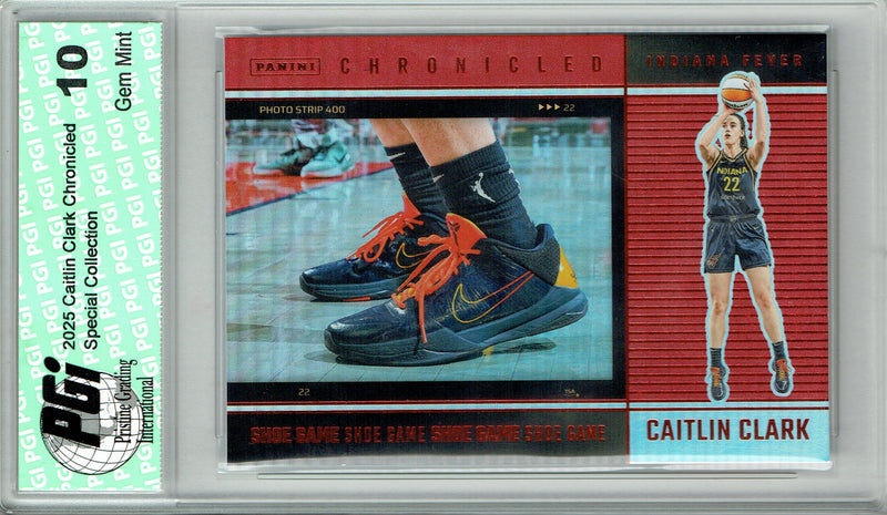 Caitlin Clark 2025 Chronicled #78 Red Foil Holo Rare Trading Card PGI 10