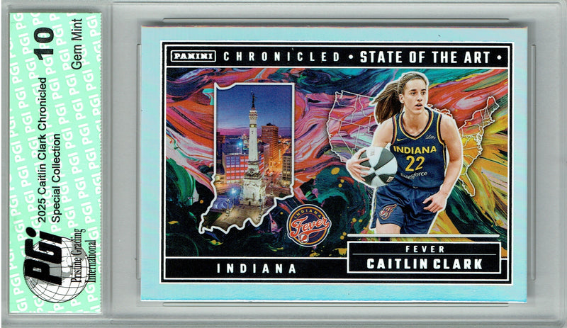 Caitlin Clark 2025 Chronicled #87 Silver Holo Foil Rare Trading Card PGI 10