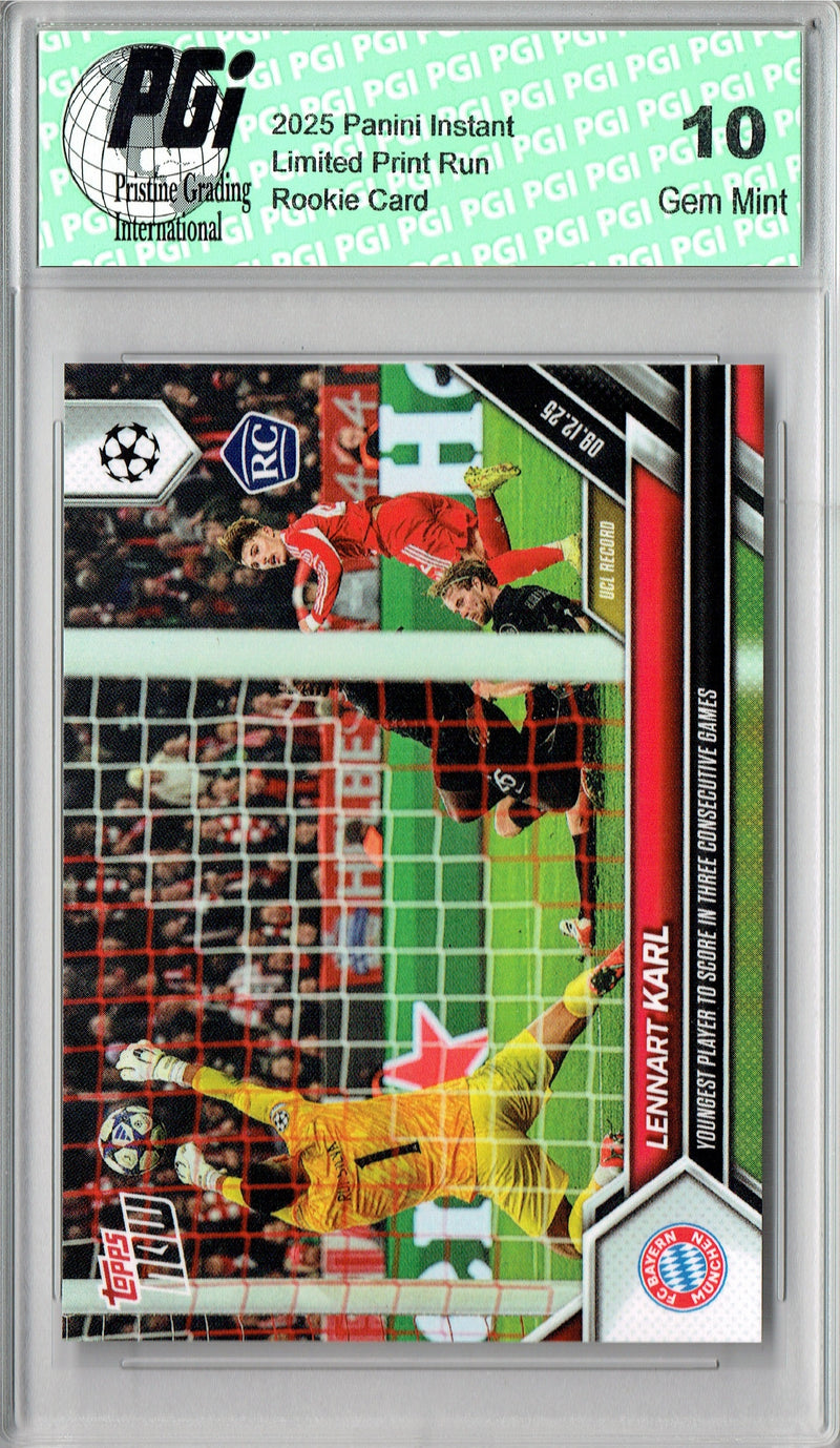 PGI 10 Lennart Karl 2025 Now #66 Youngest to Score Rookie Card