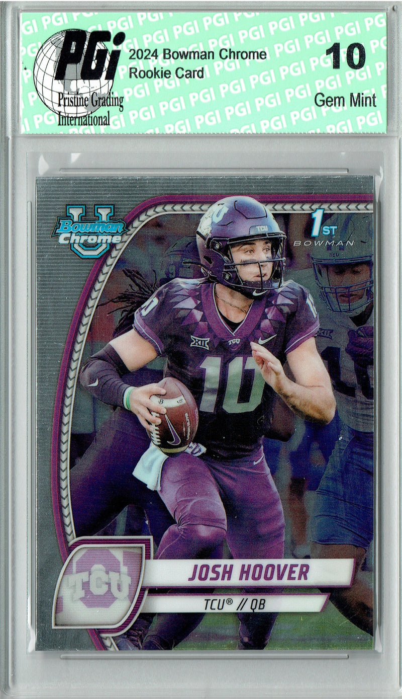 Josh Hoover 2024 Bowman Chrome #108 1st Rookie Card PGI 10