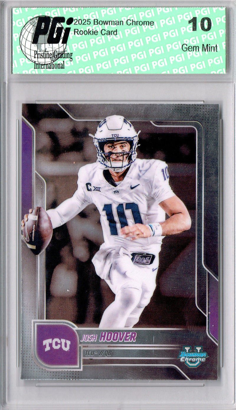 Josh Hoover 2025 Bowman Chrome #144 Rookie Card PGI 10