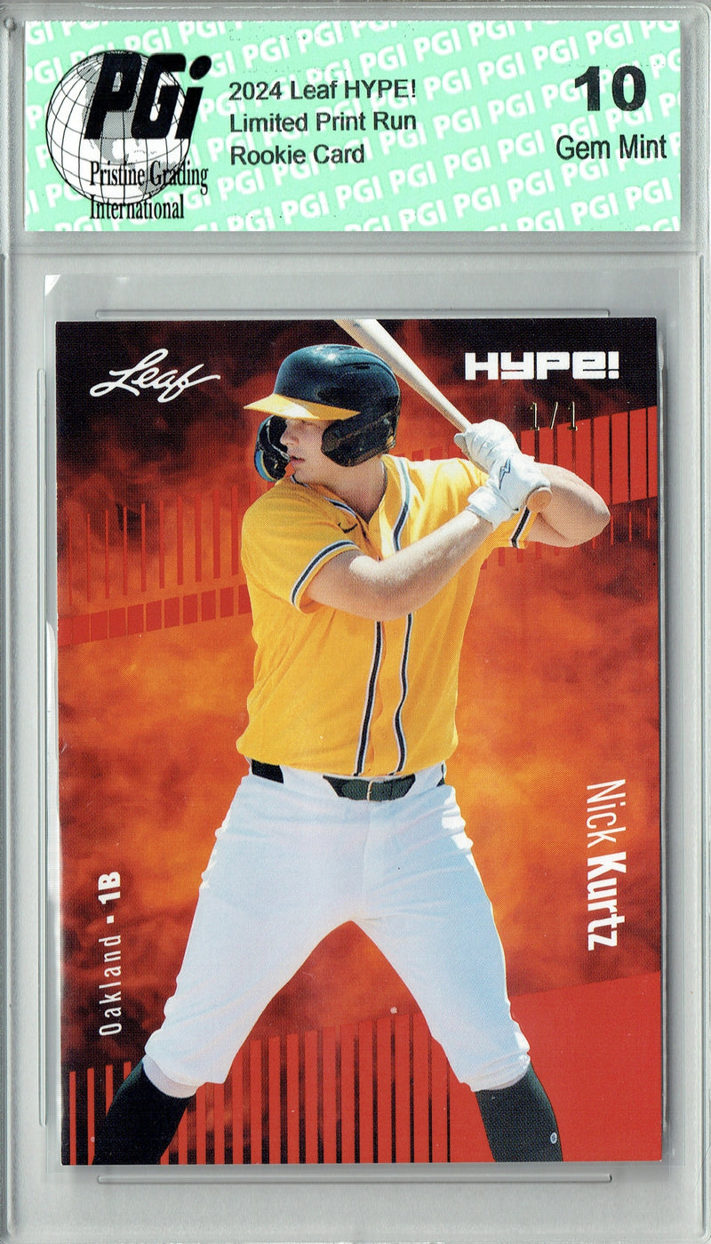 PGI 10 Nick Kurtz 2024 Leaf HYPE! #149 Masterpiece 1 of 1 Rookie Card